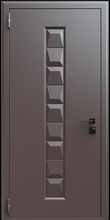 Входная термодверь с металлофиленкой и порошковым окрашиванием RAL 8019 (тип №7) Входная термодверь с металлофиленкой и порошковым окрашиванием RAL 8019 (тип №7)
